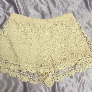 Cream Lace Shorts